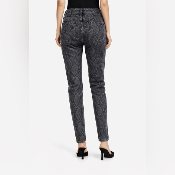 Rag & Bone Cate Mid-Rise Ankle Skinny Jeans Grey Snake Print Distressed 24 - Picture 2 of 12